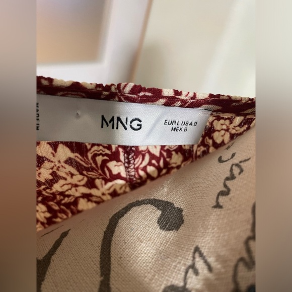 💎 MNG Short printed dress with knot detail SZ 8 EUC - Picture 6 of 6